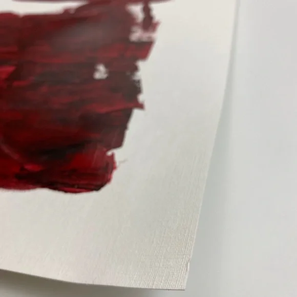 Abstract Acrylic Original Painting On Canvas Paper 9X12 Wall Art Red - Picture 4 of 6